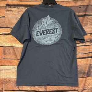 Mount Everest 2015 Expedition Climbing Crew Large T-Shirt SS Blue Mountain DS